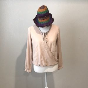 Nude cross cross blouse